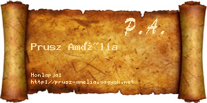 Prusz Amélia névjegykártya